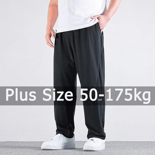 Plus Size 50-175kg Men's Ice Cool Long Pants Large Size 8XL 9XL 10XL Casual Loose Trousers Big Size Men Clothing Gym Sport Pants - Shopfly.co.uk