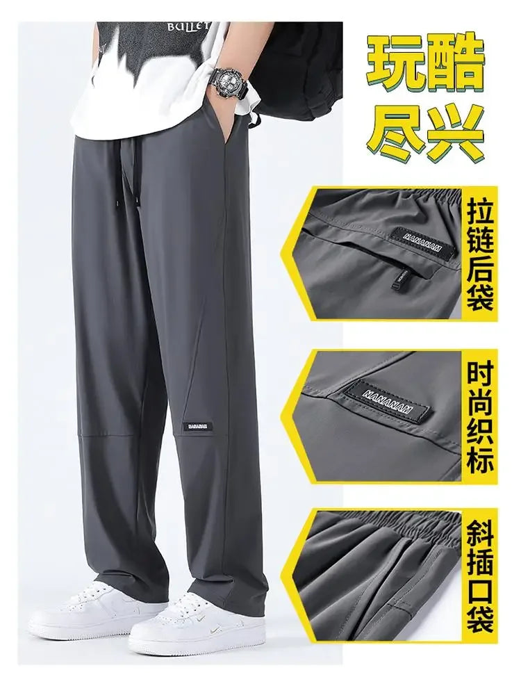 Plus Size 50-175kg Men's Ice Cool Long Pants Large Size 8XL 9XL 10XL Casual Loose Trousers Big Size Men Clothing Gym Sport Pants - Shopfly.co.uk
