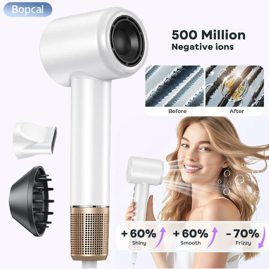 Professional High Speed Electric Hair Dryer 120000RPM Negative Ions Blow Dryer Super Powerful Wind Lownoise Salon HairDryer - Shopfly.co.uk
