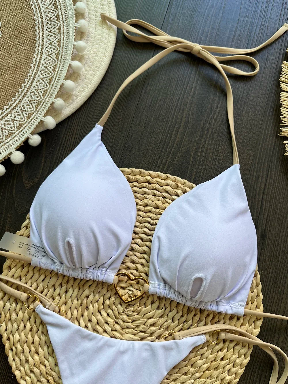 RUOTONSEPT Sexy Halter Solid color Bikini Set Women's Swimsuit Two-piece Triangle Thong Swimwear Bathing Suit Brazilian Biquinis - Shopfly.co.uk