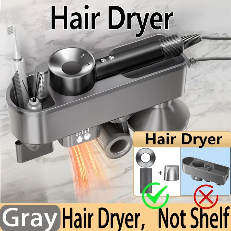 For Dyson Xiaomi Hair Dryer Shelf Wall Mounted Hair Dryer Rack Change Into Automatic Hand Dryer with Storage Box hanger - Shopfly.co.uk