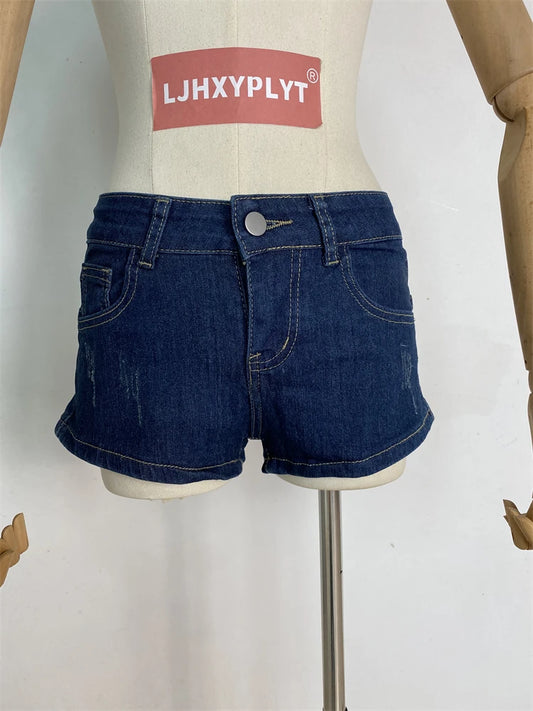 Women's Scratch Design Spicy Girl Denim Shorts Summer Y2K New Hot Girl Street Female Bottoms Casual Hip Wrap Sexy Mini-Shorts - Shopfly.co.uk