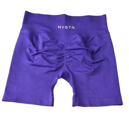 NVGTN Shorts Macaron Color CrossFit Training Yoga Cycling Women Summer Low Ribbed Band Scrunch Butt Seamless Breathable Shorts - Shopfly.co.uk