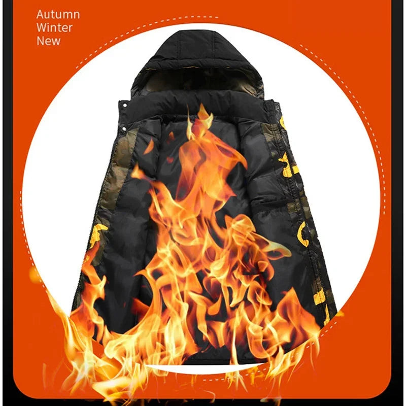 Vest for Men Cotton Warm Sleeveless Coat Hat Detachable Padded Winter Waistcoat Work Wear Male High Quality Clothes 5XL - Shopfly.co.uk