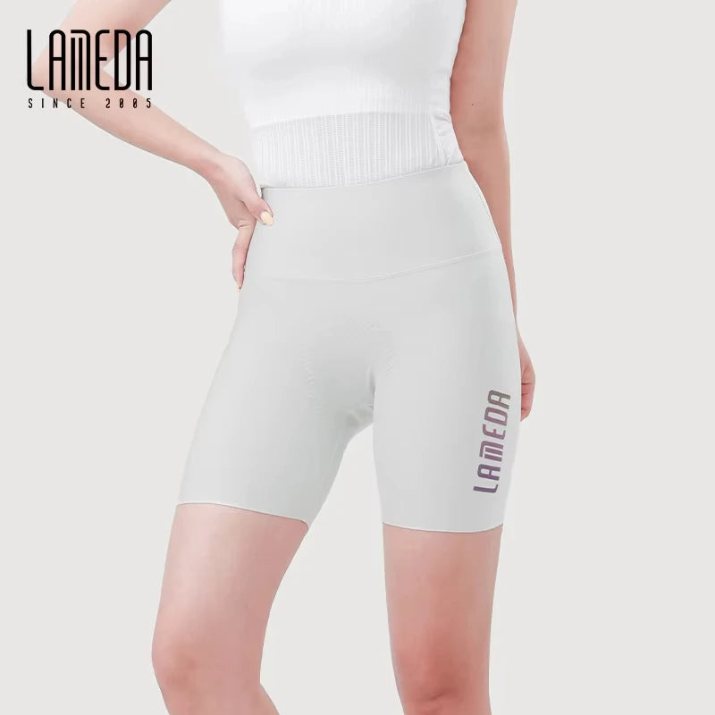 LAMEDA Cycling Shorts Women's High Elastic Cycling Pants Quick-Drying Bib Shorts Upf50+ Outdoor Cycling Shorts White Road Cyclin - Shopfly.co.uk