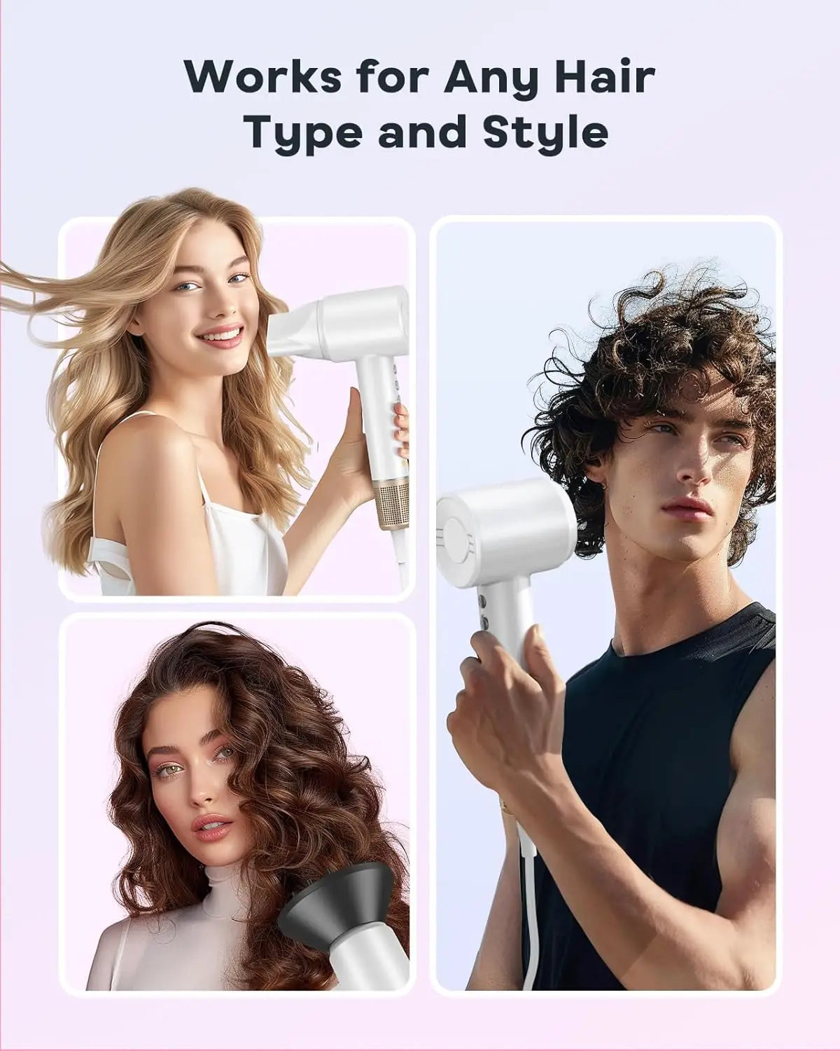 Professional High Speed Electric Hair Dryer 120000RPM Negative Ions Blow Dryer Super Powerful Wind Lownoise Salon HairDryer - Shopfly.co.uk