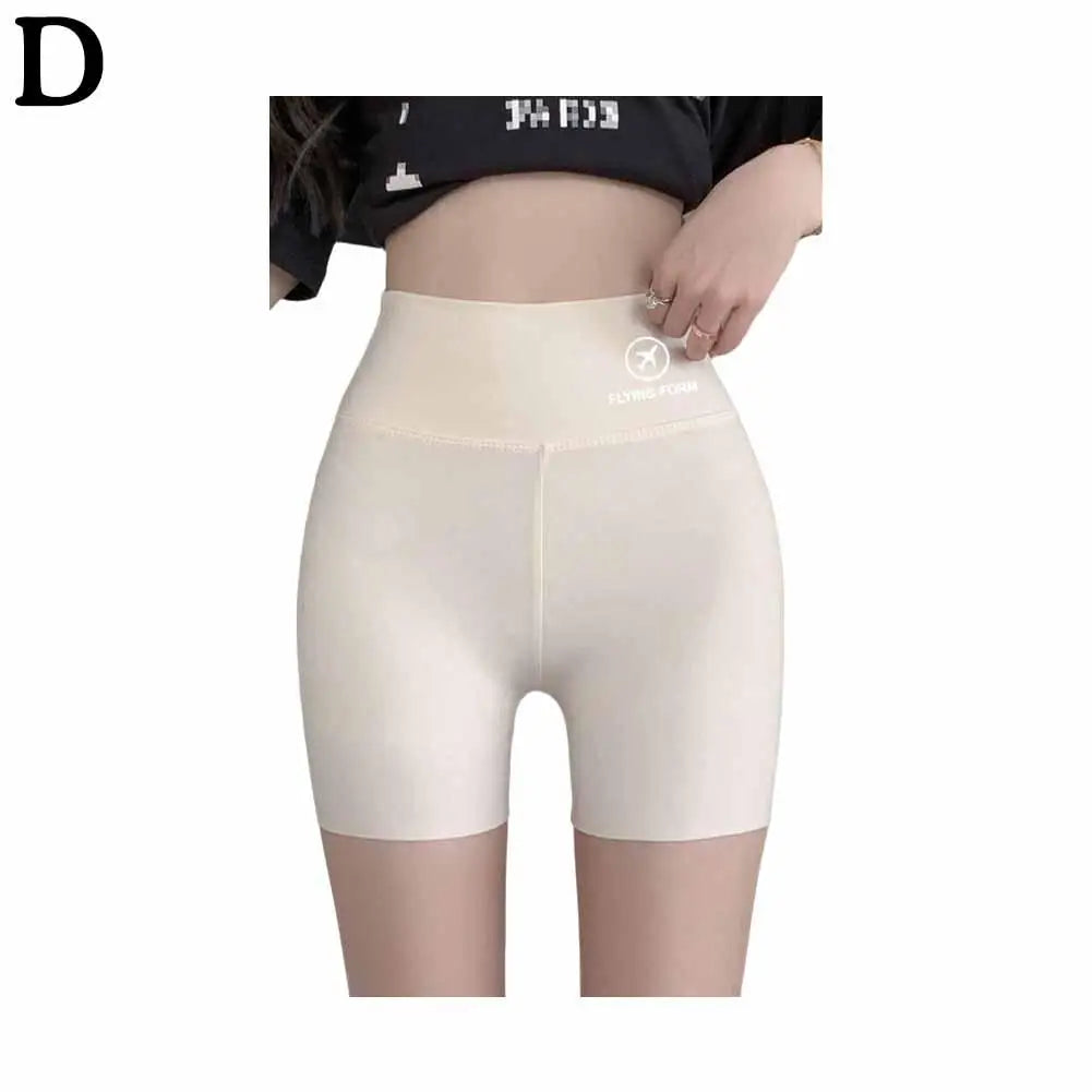 1pcs Women's Leggings Belly Tightening And Hip Lifting Pants Anti Glare Yoga Ice Silk Seamless Shorts Safety Shorts 3/4 Pants ﻿ - Shopfly.co.uk