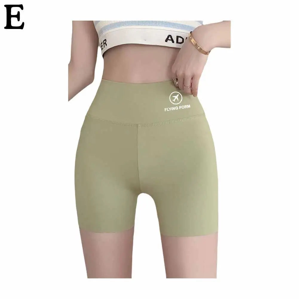 1pcs Women's Leggings Belly Tightening And Hip Lifting Pants Anti Glare Yoga Ice Silk Seamless Shorts Safety Shorts 3/4 Pants ﻿ - Shopfly.co.uk