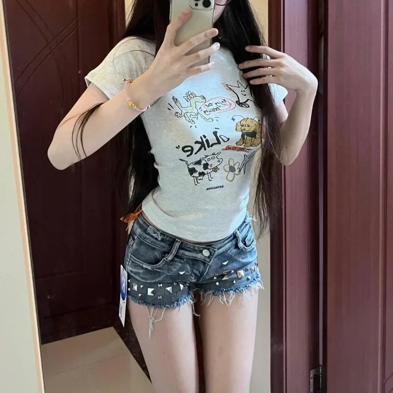 Micro Mini Women's Denim Shorts Tight Booty New In Skinny Female Short Jeans Pants Cheap Luxury Design Youthful Flowy Hot XXL XL - Shopfly.co.uk