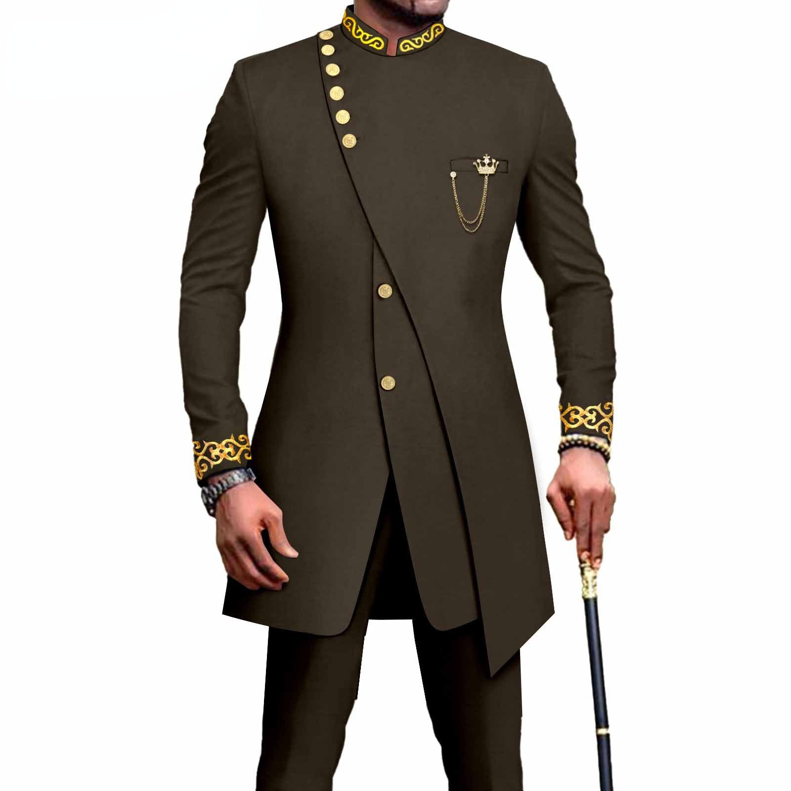 New Casual Men's Suit Slim Two-piece Set Costume Homme Suits for Costume Homme Pour Mariage Terno Masculino Completo - Shopfly.co.uk