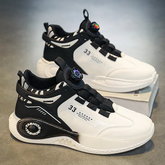 Mens Sneakers with Rotating Buckle Comfy Non Slip Lace up Durable Shoes for Mens Outdoor Activities - Shopfly.co.uk