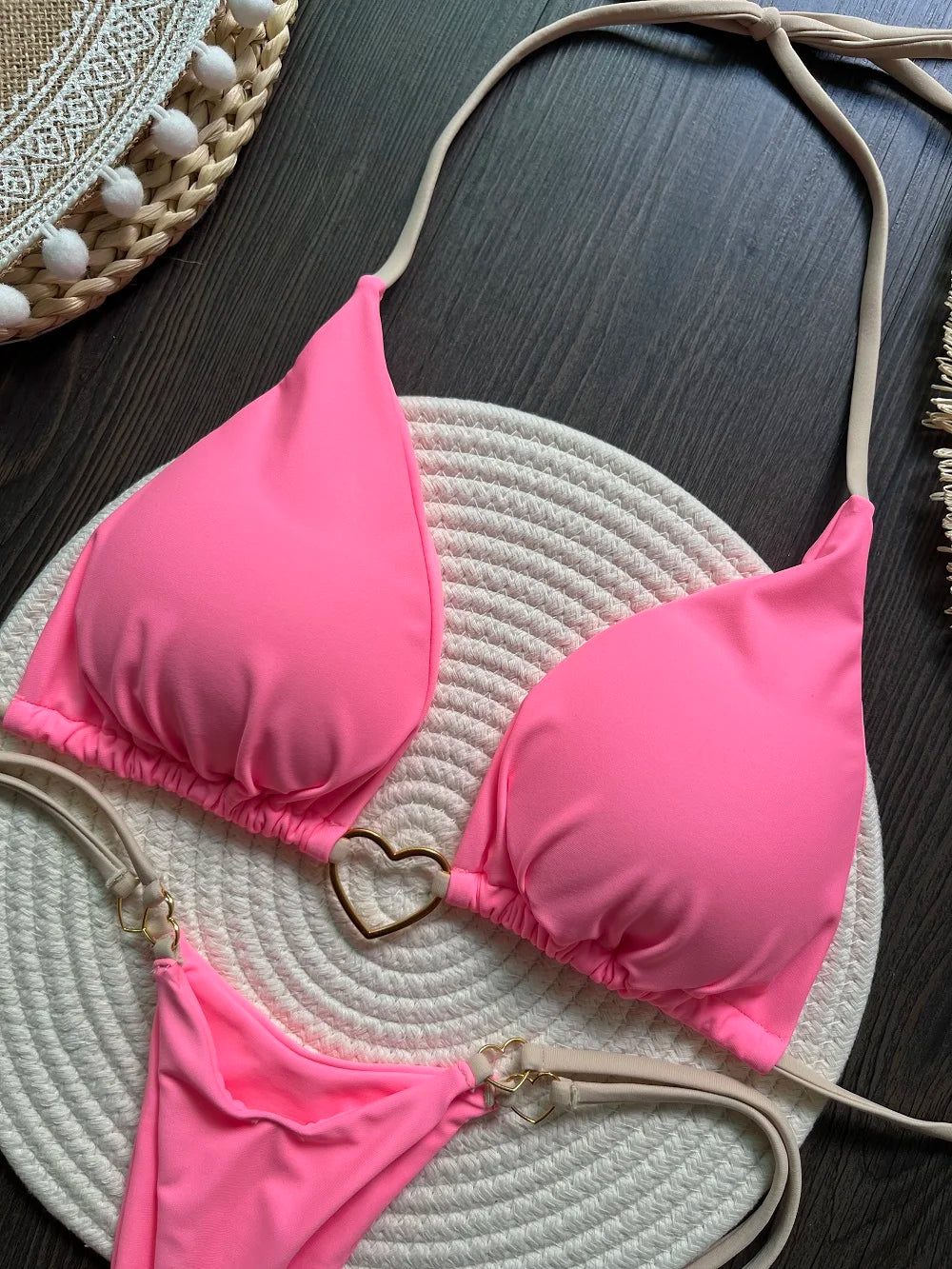 RUOTONSEPT Sexy Halter Solid color Bikini Set Women's Swimsuit Two-piece Triangle Thong Swimwear Bathing Suit Brazilian Biquinis - Shopfly.co.uk