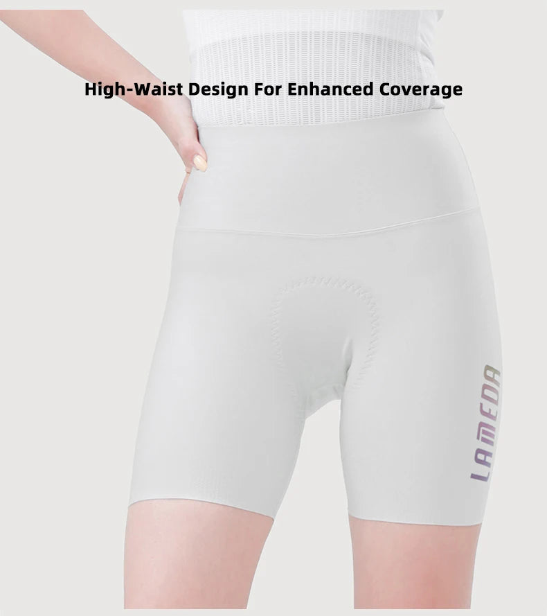 LAMEDA Cycling Shorts Women's High Elastic Cycling Pants Quick-Drying Bib Shorts Upf50+ Outdoor Cycling Shorts White Road Cyclin - Shopfly.co.uk