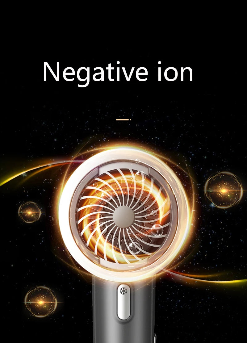 Low noise cold and hot negative ion hair dryer Intelligent temperature adjustable quick drying leafless hair dryer - Shopfly.co.uk