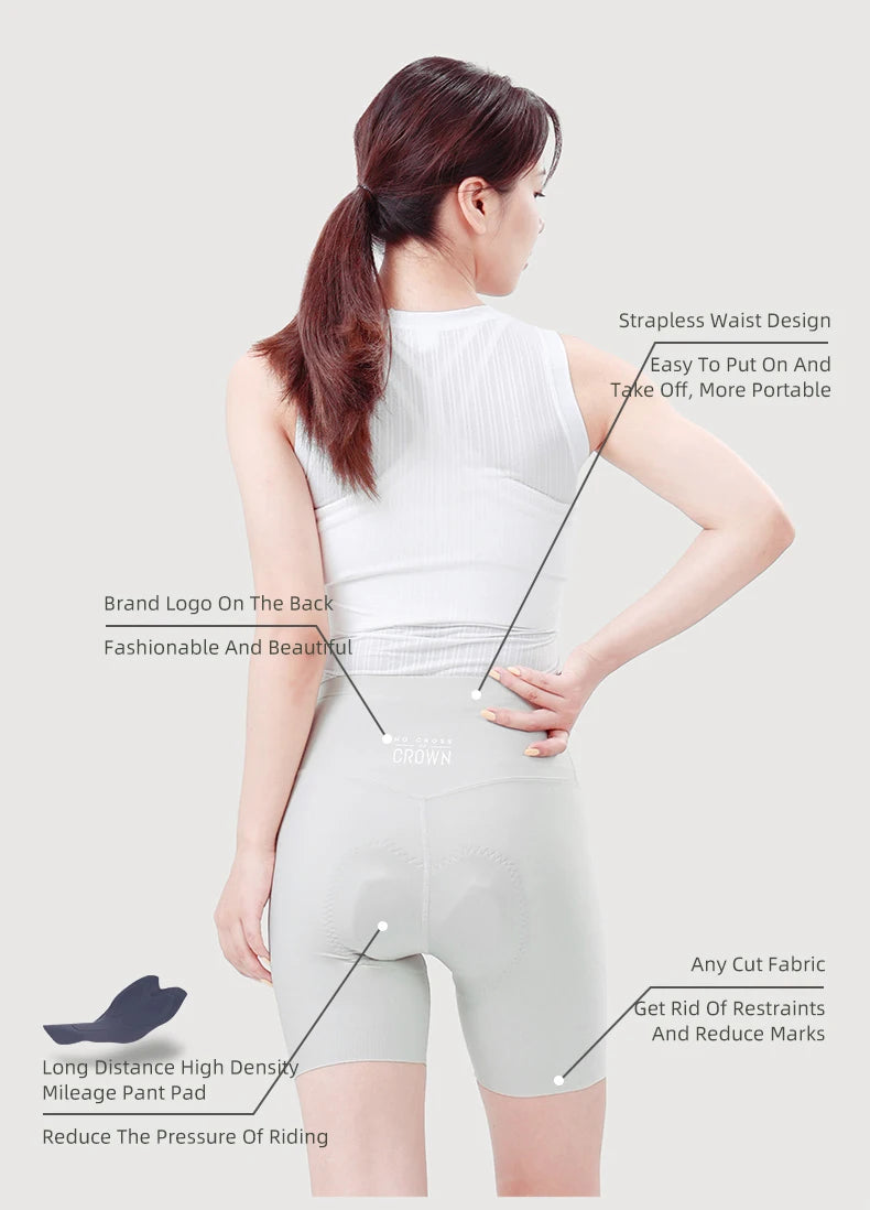 LAMEDA Cycling Shorts Women's High Elastic Cycling Pants Quick-Drying Bib Shorts Upf50+ Outdoor Cycling Shorts White Road Cyclin - Shopfly.co.uk