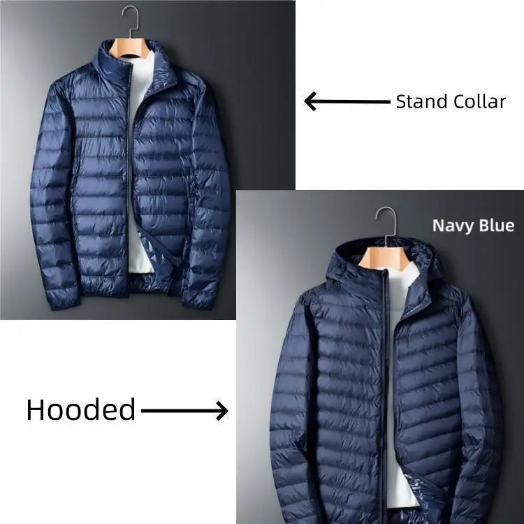 UETEEY 2024 Autumn Winter White Duck Down Jacket Men Light Weight Warm Waterproof Casual Outdoor Portable Male Puffer Coats - Shopfly.co.uk