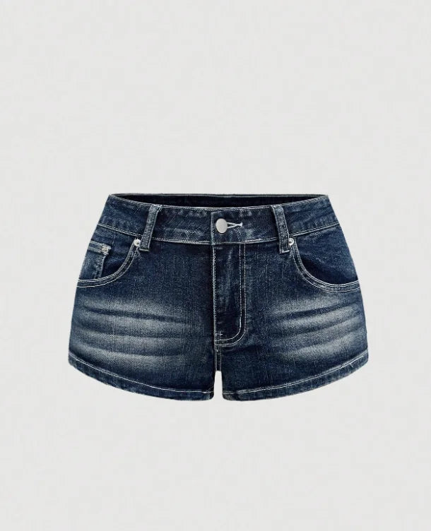 Millennium subculture Gothic mini denim shorts women's y2k summer beach casual spicy girl sexy fashion retro straight leg shorts - Shopfly.co.uk