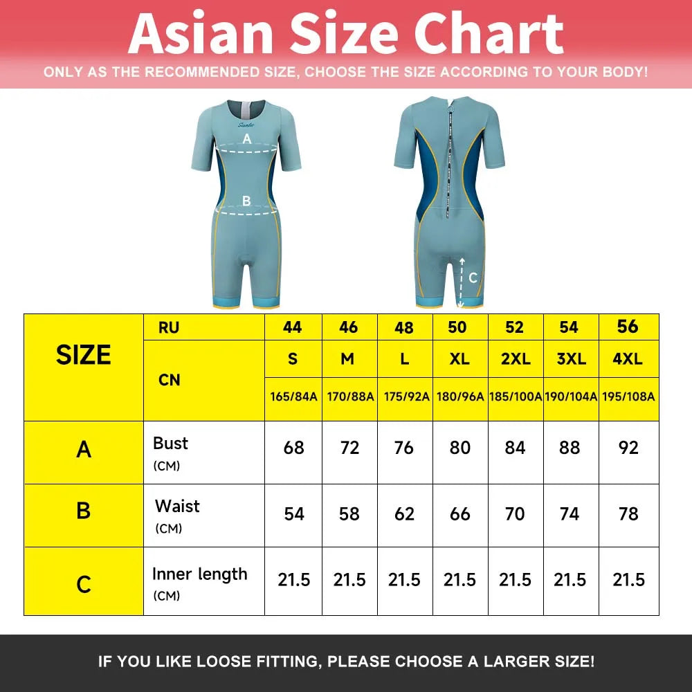 Santic Women's Triathlon Cycling Suits Summer Sleeveless Sponge Padded Quick-Drying for Running Swimming Cycling Bib Shorts - Shopfly.co.uk