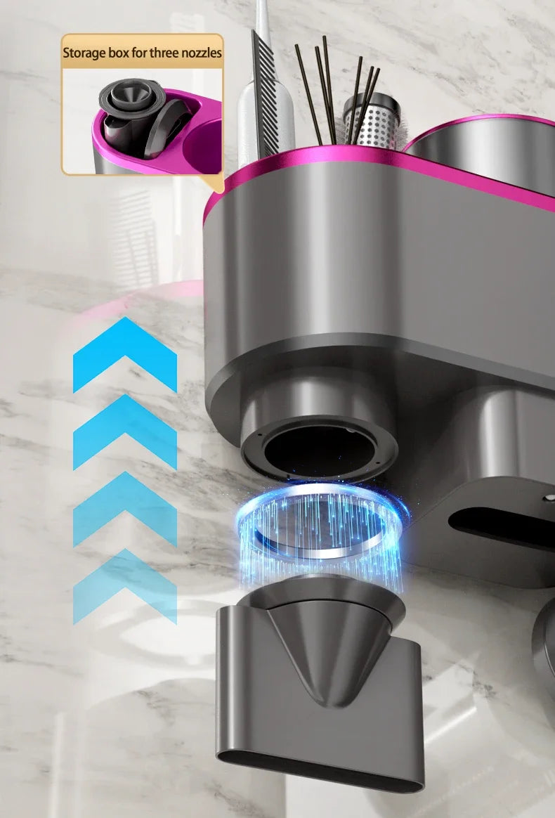For Dyson Xiaomi Hair Dryer Shelf Wall Mounted Hair Dryer Rack Change Into Automatic Hand Dryer with Storage Box hanger - Shopfly.co.uk