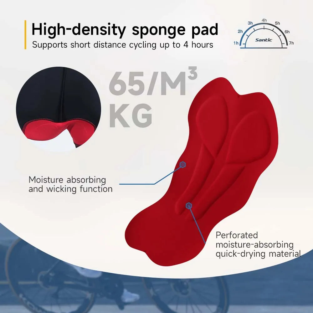 Santic Women's Triathlon Cycling Suits Summer Sleeveless Sponge Padded Quick-Drying for Running Swimming Cycling Bib Shorts - Shopfly.co.uk