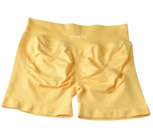 NVGTN Shorts Macaron Color CrossFit Training Yoga Cycling Women Summer Low Ribbed Band Scrunch Butt Seamless Breathable Shorts - Shopfly.co.uk