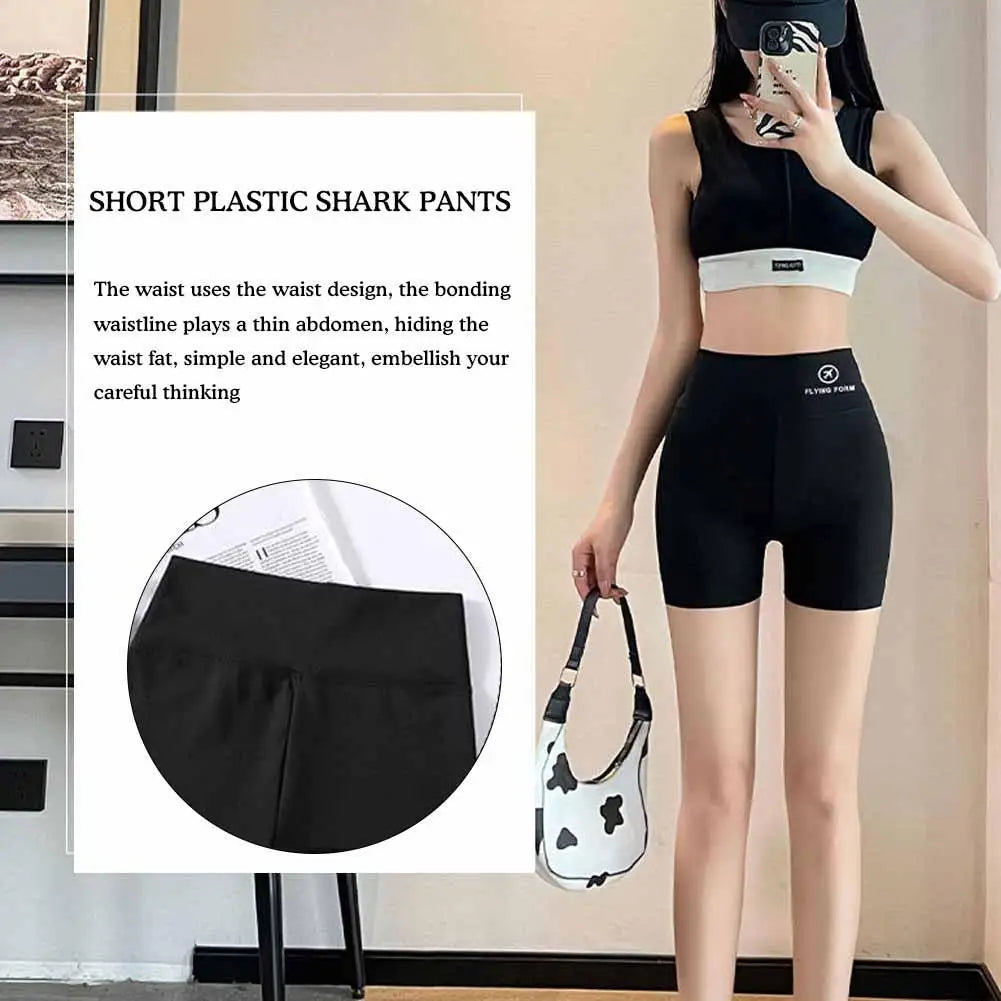 1pcs Women's Leggings Belly Tightening And Hip Lifting Pants Anti Glare Yoga Ice Silk Seamless Shorts Safety Shorts 3/4 Pants ﻿ - Shopfly.co.uk