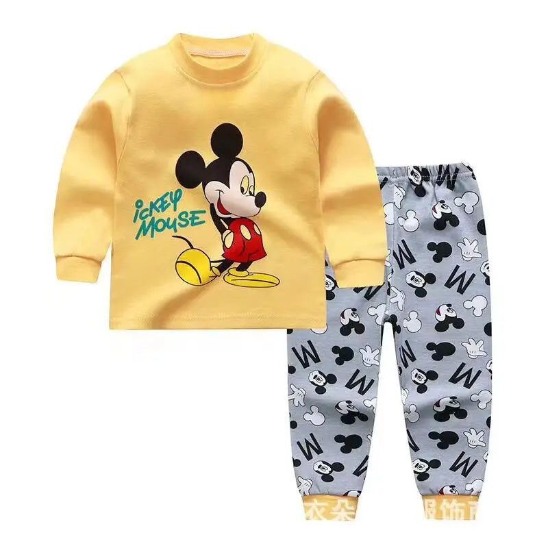 Disney Cartoon Baby Underwear Suit Autumn Clothes Winnie Pooh Printed Children Long Sleeved 2pc/set Pajamas Cotton Kids Outfits - Shopfly.co.uk