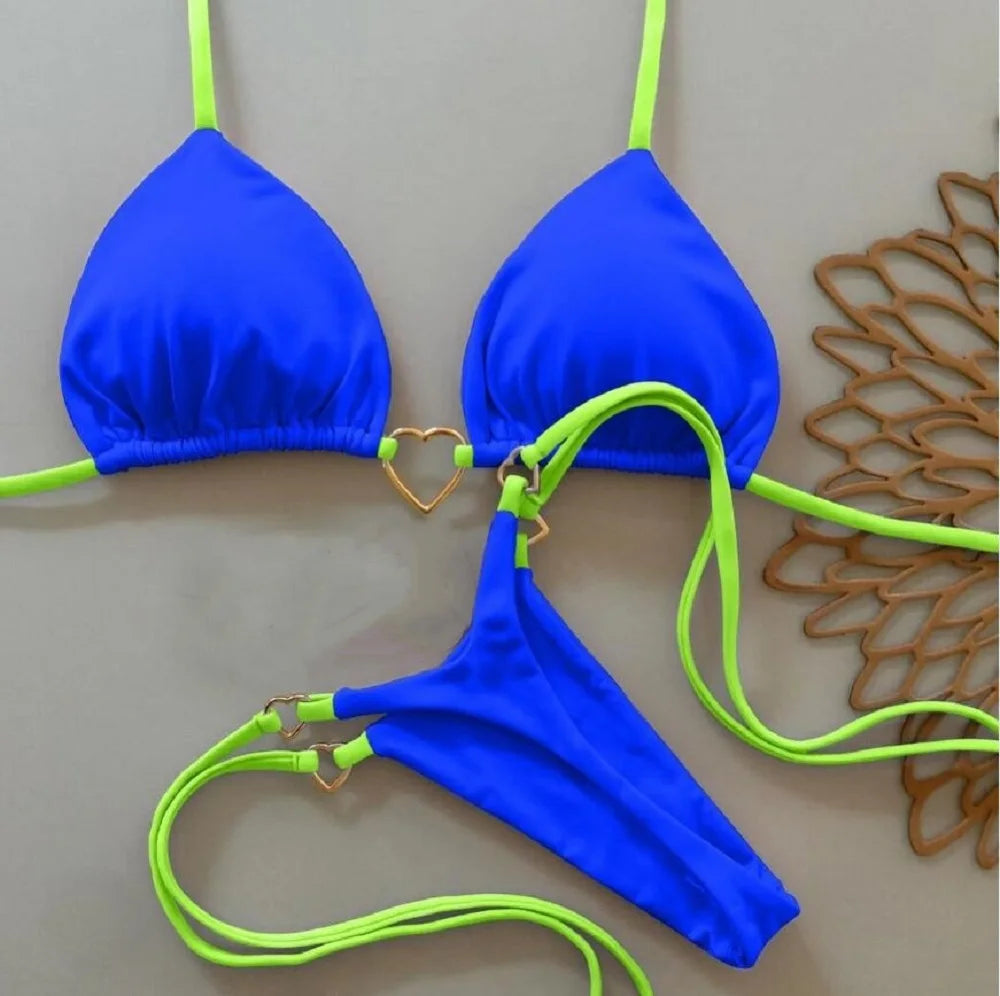 RUOTONSEPT Sexy Halter Solid color Bikini Set Women's Swimsuit Two-piece Triangle Thong Swimwear Bathing Suit Brazilian Biquinis - Shopfly.co.uk
