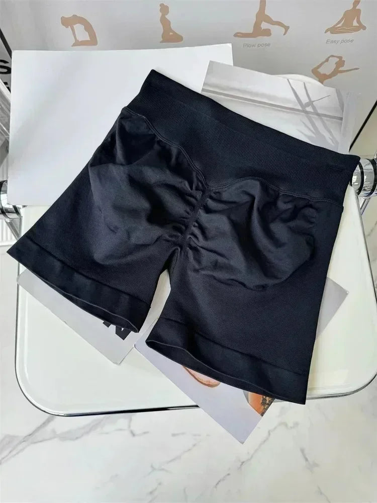 NVGTN Shorts Macaron Color CrossFit Training Yoga Cycling Women Summer Low Ribbed Band Scrunch Butt Seamless Breathable Shorts - Shopfly.co.uk