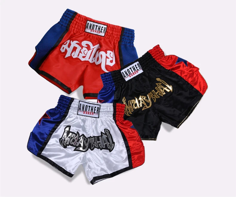 MMA Shorts for Kids & Adults, Muay Thai Shorts Boxing, Embroidered, Martial Arts Clothing for Muay Thai and Taekwondo Training - Shopfly.co.uk
