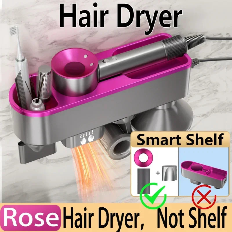 For Dyson Xiaomi Hair Dryer Shelf Wall Mounted Hair Dryer Rack Change Into Automatic Hand Dryer with Storage Box hanger - Shopfly.co.uk