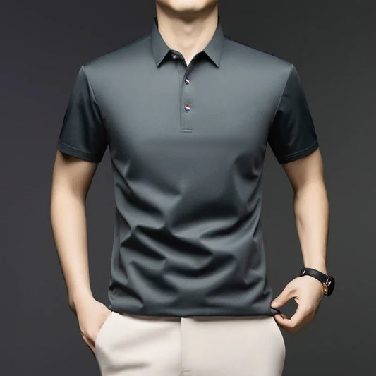 BROWON Brand 2025 New Summer Tops Men's Short Sleeve T-shirt Solid Color Streetwear Work Casual T-shirt for Man Clothes - Shopfly.co.uk