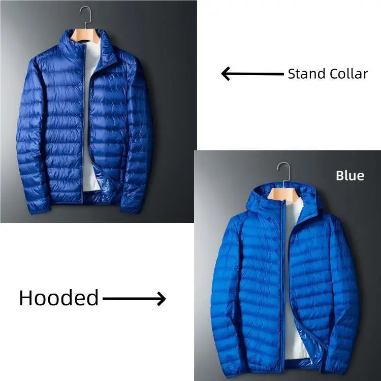 UETEEY 2024 Autumn Winter White Duck Down Jacket Men Light Weight Warm Waterproof Casual Outdoor Portable Male Puffer Coats - Shopfly.co.uk
