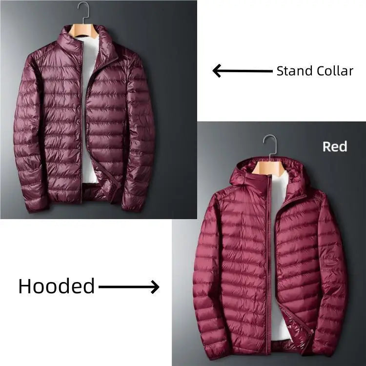 UETEEY 2024 Autumn Winter White Duck Down Jacket Men Light Weight Warm Waterproof Casual Outdoor Portable Male Puffer Coats - Shopfly.co.uk