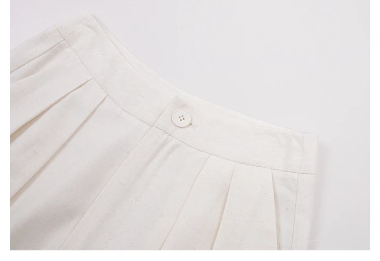 VIMLY Two Piece Office Outfit Woman 2025 Summer Pant Sets Linen Blend Women's Suits V Neck Waistcoat + Wide Leg Long Pants M7357 - Shopfly.co.uk