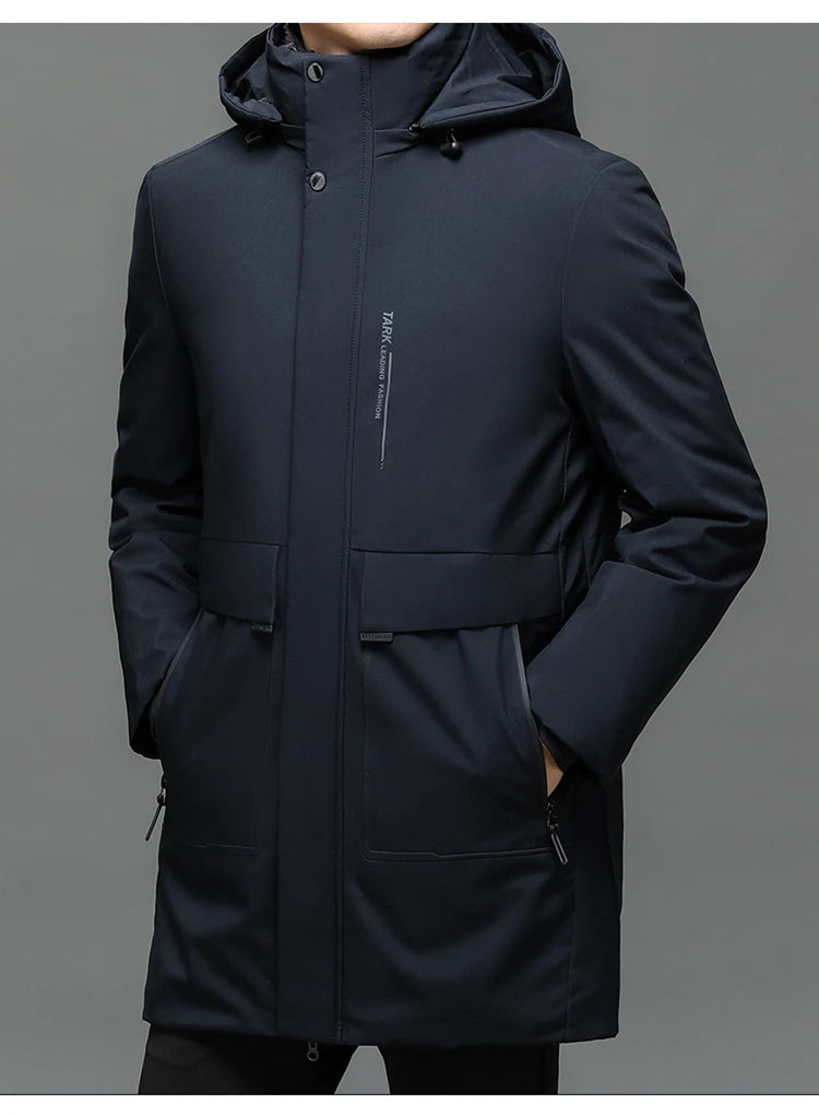 Business Men Thick Winter Big Hood Collar Warm Parka Waterproof Windproof NEW -40 Degrees Top Quality White Duck Down Jacket Men - Shopfly.co.uk