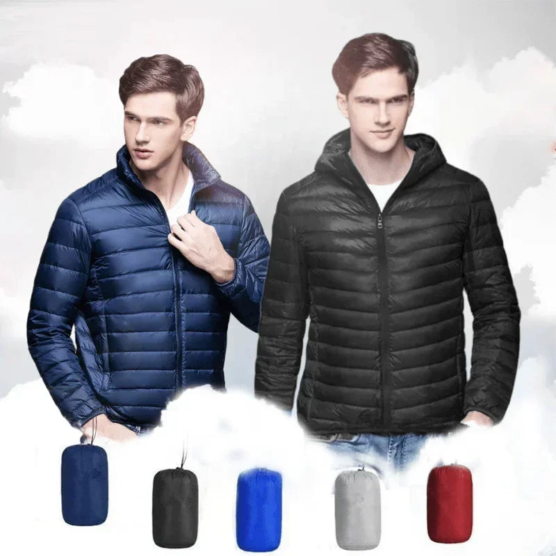 UETEEY 2024 Autumn Winter White Duck Down Jacket Men Light Weight Warm Waterproof Casual Outdoor Portable Male Puffer Coats - Shopfly.co.uk
