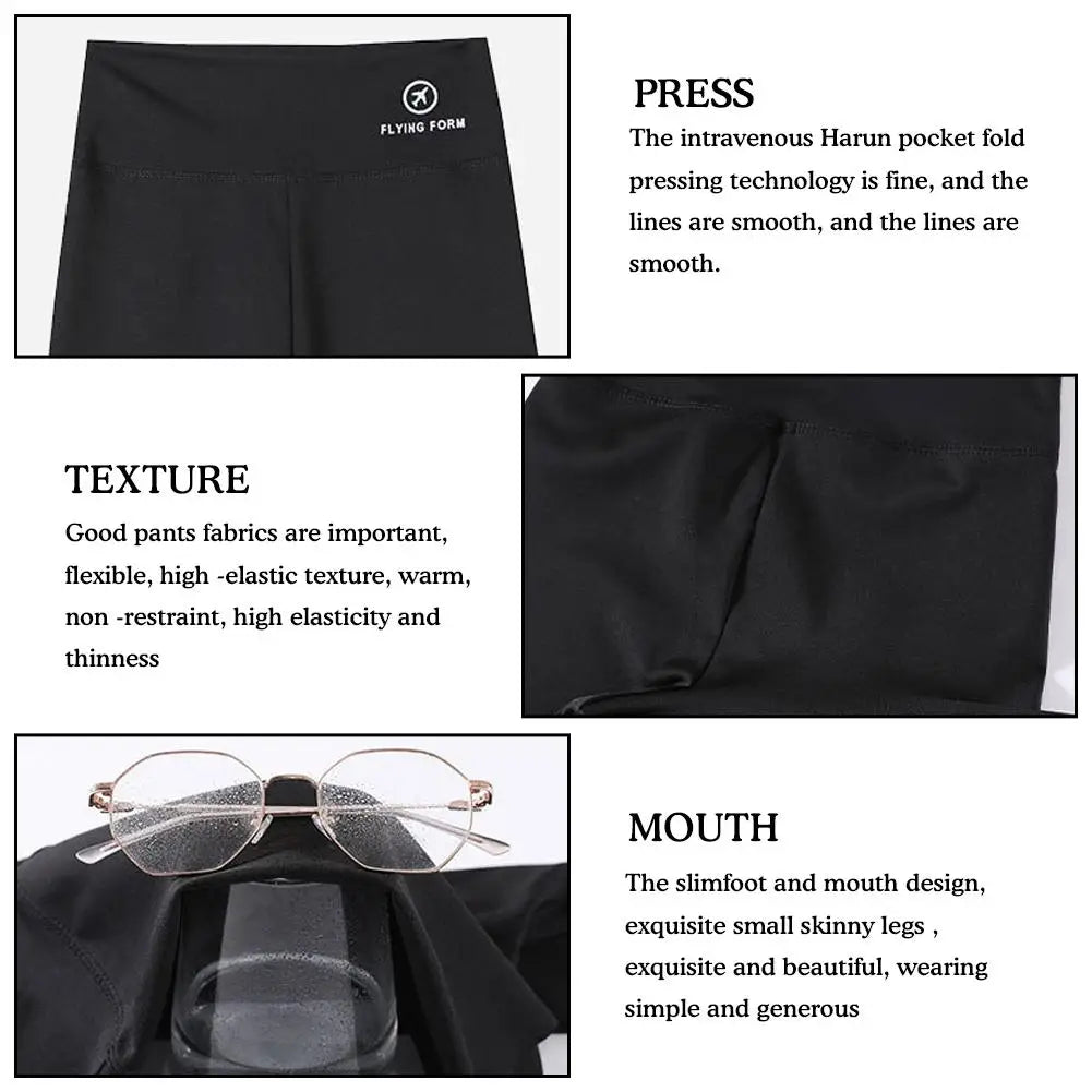 1pcs Women's Leggings Belly Tightening And Hip Lifting Pants Anti Glare Yoga Ice Silk Seamless Shorts Safety Shorts 3/4 Pants ﻿ - Shopfly.co.uk