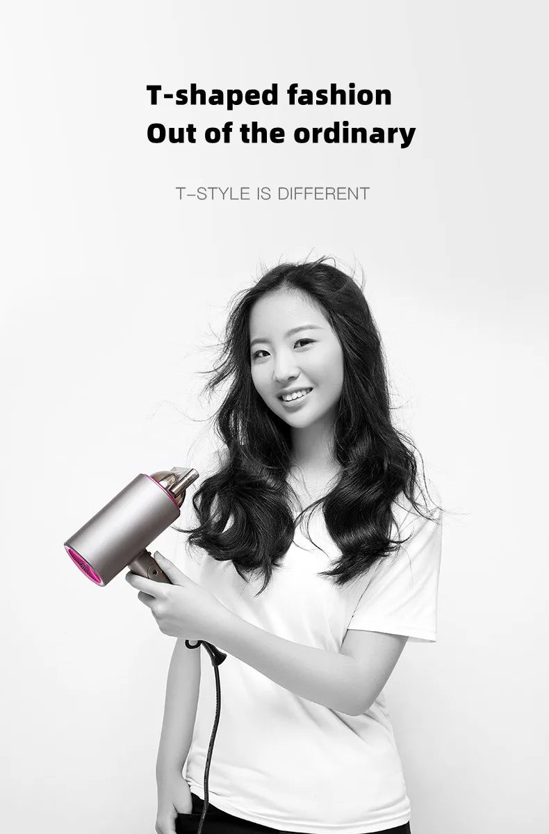 Popular Foldable Hair Dryer 1800W Blue Light Negative Ion Super Silent US/EU/UK/Plug 110V/220V Home Barber Recommended - Shopfly.co.uk