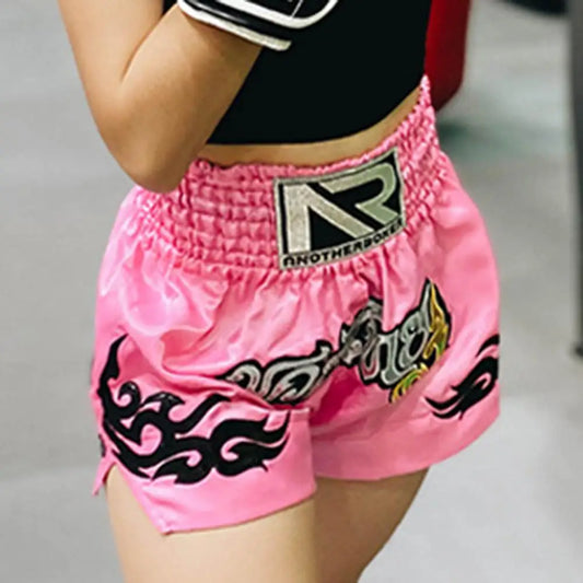 Sports Boxing Shorts Women Men High Elasticity Breathable Muay Thai Cord Design Trunks Kickboxing Shorts - Shopfly.co.uk