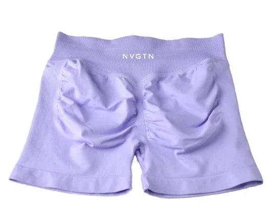 NVGTN Shorts Macaron Color CrossFit Training Yoga Cycling Women Summer Low Ribbed Band Scrunch Butt Seamless Breathable Shorts - Shopfly.co.uk