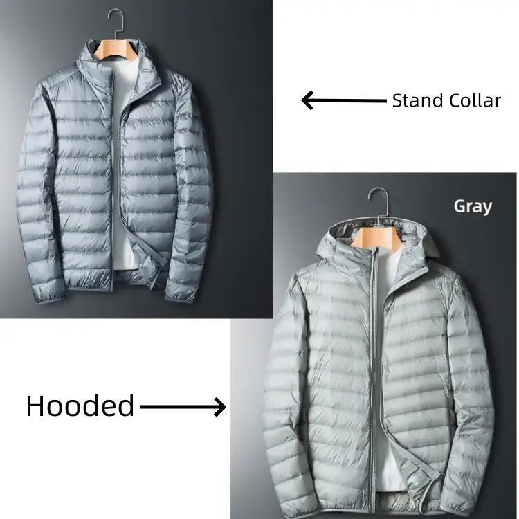 UETEEY 2024 Autumn Winter White Duck Down Jacket Men Light Weight Warm Waterproof Casual Outdoor Portable Male Puffer Coats - Shopfly.co.uk