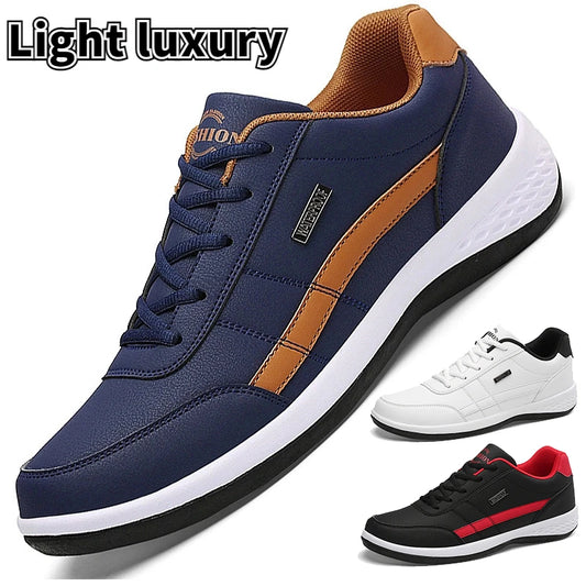 New Leather Men's Shoes, Sports Shoes, Fashion, Brisk Walking, Luxury Shoes, Breathable, Anti Slip, Casual Vulcanized Shoes38-46 - Shopfly.co.uk