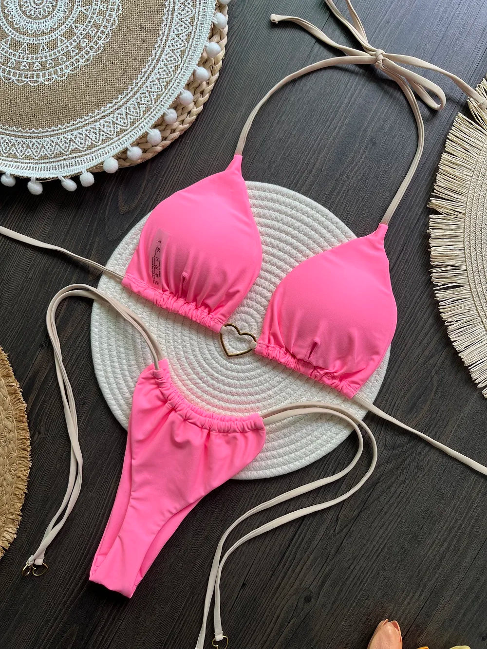 RUOTONSEPT Sexy Halter Solid color Bikini Set Women's Swimsuit Two-piece Triangle Thong Swimwear Bathing Suit Brazilian Biquinis - Shopfly.co.uk