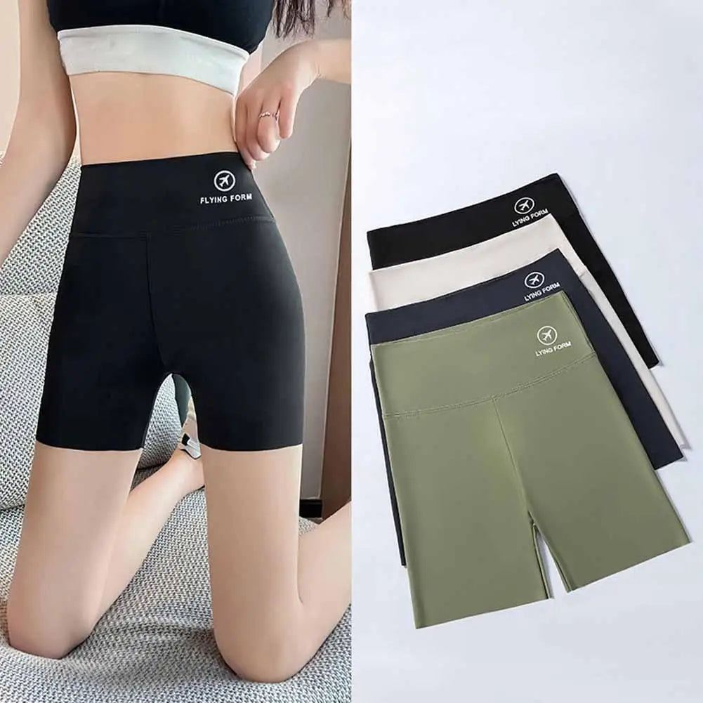 1pcs Women's Leggings Belly Tightening And Hip Lifting Pants Anti Glare Yoga Ice Silk Seamless Shorts Safety Shorts 3/4 Pants ﻿ - Shopfly.co.uk