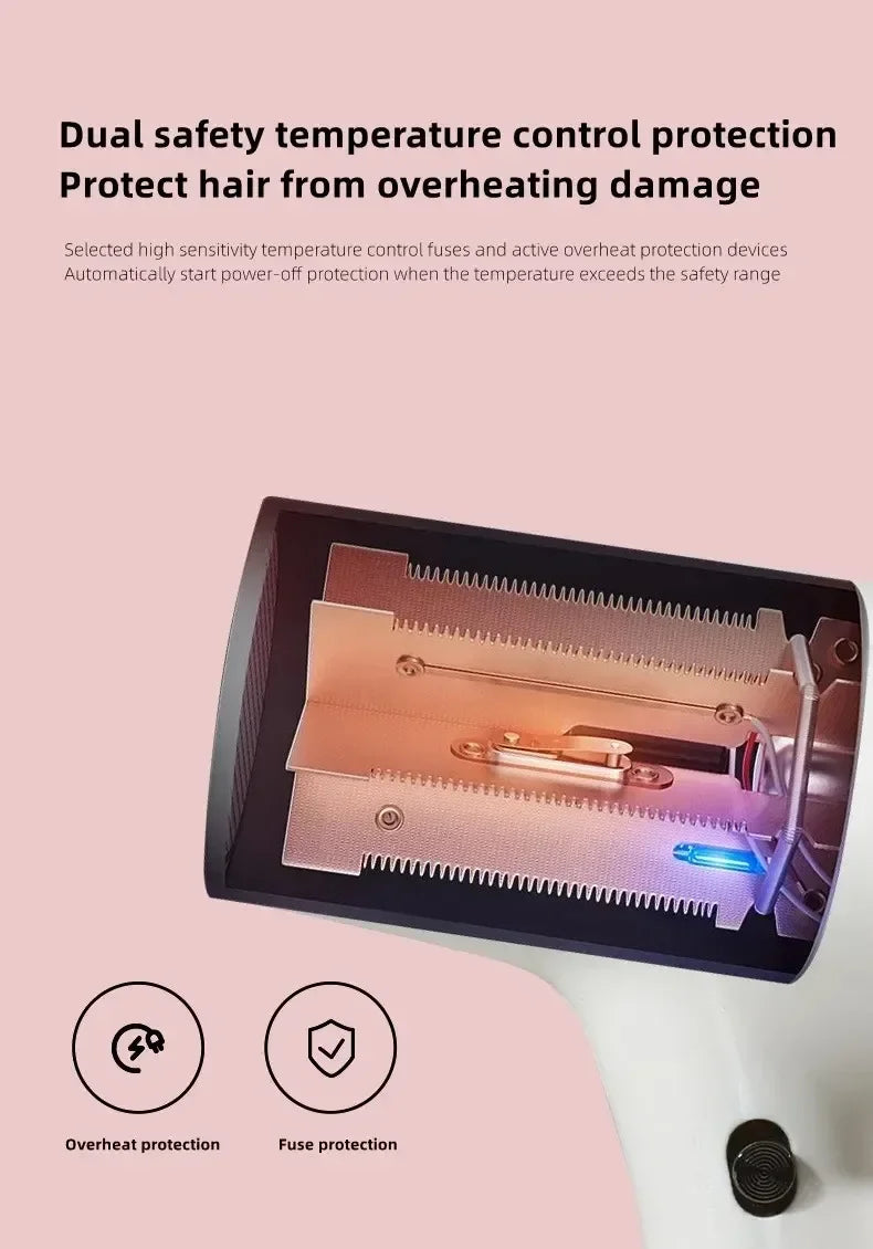 Portable Cordless Hair Dryer Fast Dry Hair Lithium Battery Rechargeable Blow Dryer Strong Wind Travel/Outdoor Plug in Hot Air - Shopfly.co.uk
