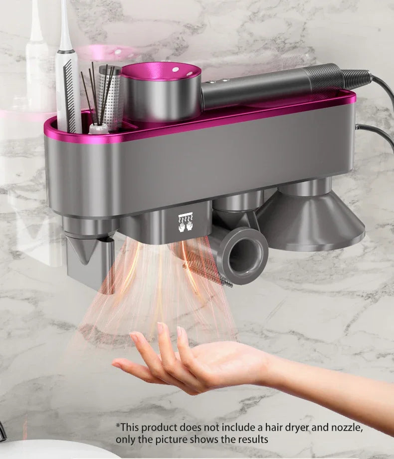 For Dyson Xiaomi Hair Dryer Shelf Wall Mounted Hair Dryer Rack Change Into Automatic Hand Dryer with Storage Box hanger - Shopfly.co.uk