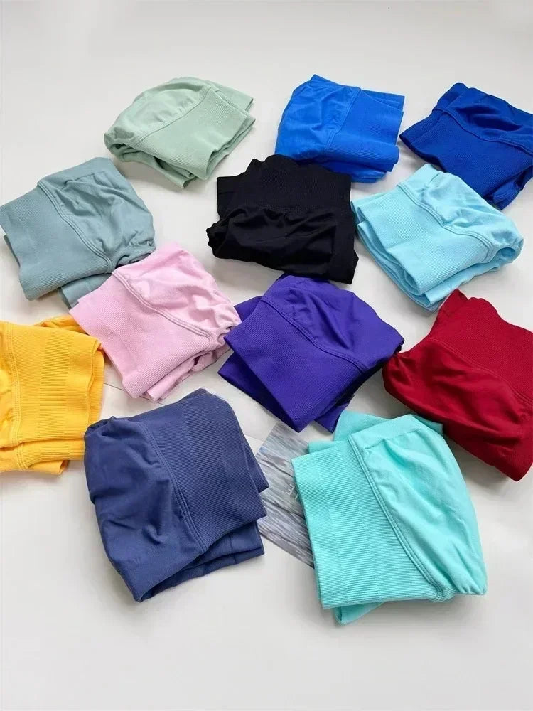 NVGTN Shorts Macaron Color CrossFit Training Yoga Cycling Women Summer Low Ribbed Band Scrunch Butt Seamless Breathable Shorts - Shopfly.co.uk
