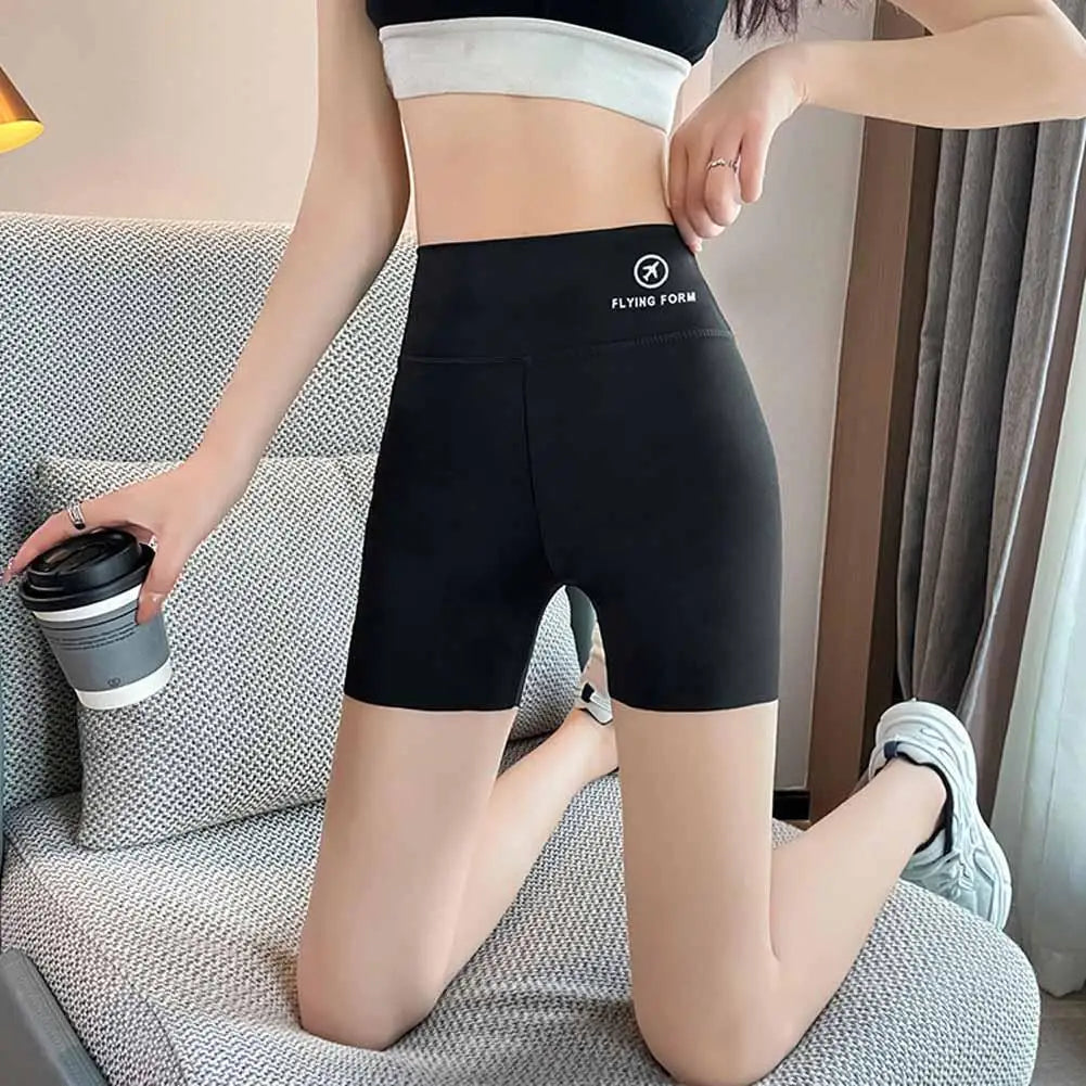 1pcs Women's Leggings Belly Tightening And Hip Lifting Pants Anti Glare Yoga Ice Silk Seamless Shorts Safety Shorts 3/4 Pants ﻿ - Shopfly.co.uk
