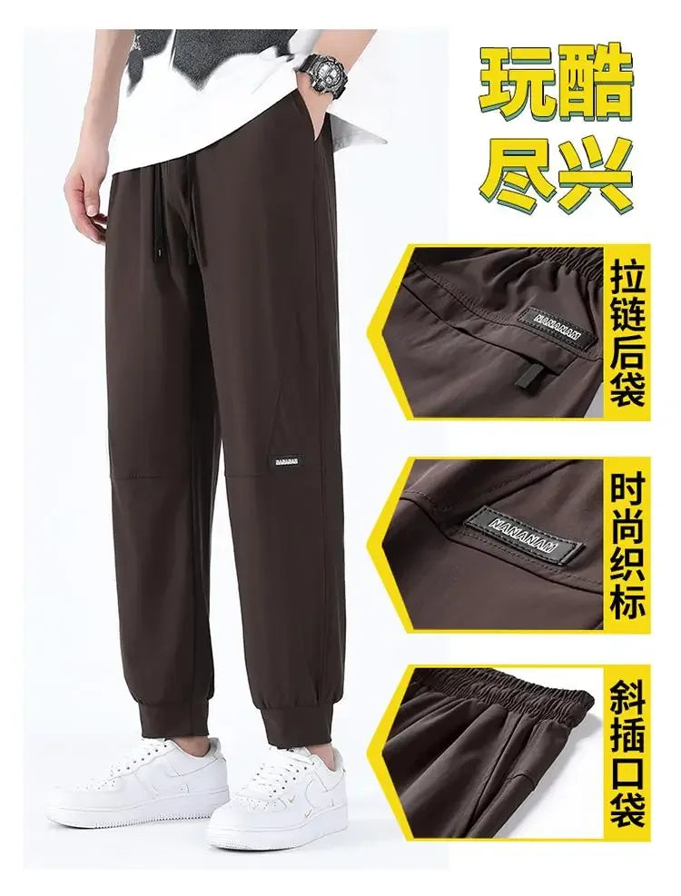 Plus Size 50-175kg Men's Ice Cool Long Pants Large Size 8XL 9XL 10XL Casual Loose Trousers Big Size Men Clothing Gym Sport Pants - Shopfly.co.uk